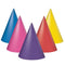 Assorted Colour Cone Party Hats - Pack of 8