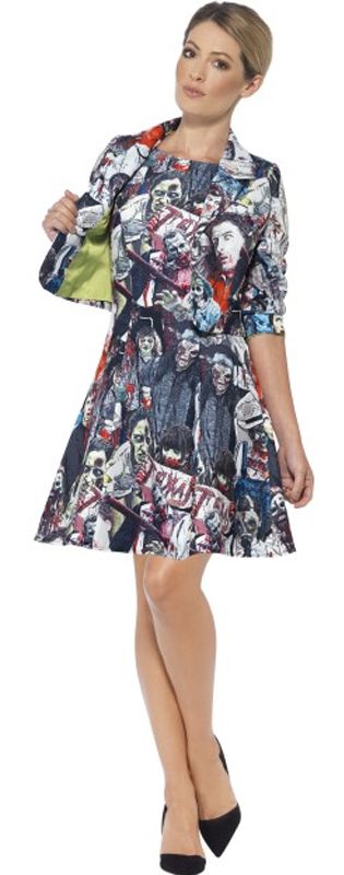 Zombie Printed Dress With Jacket