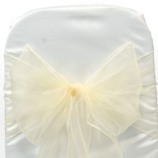 Ivory Organza Chair Sashes - Pack of 6 - 3m