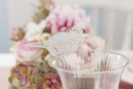 Vintage Lace Place Cards for Glass - 9.5cm - Pack of 10