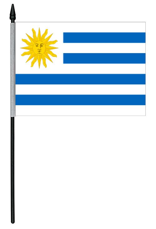 Uruguay Cloth Table Flag - 4" x 6"