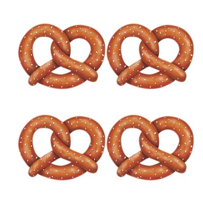 Pretzel Cutouts - 28cm - Pack of 4