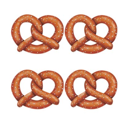 Pretzel Cutouts - 28cm - Pack of 4