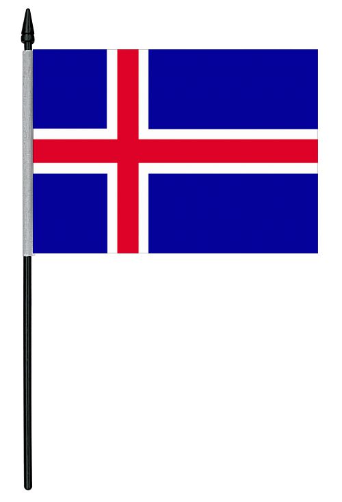 Iceland Cloth Table Flag - 4" x 6"