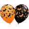 Flying Bats & Moons Assorted Orange & Onyx Black Latex Balloons - 11