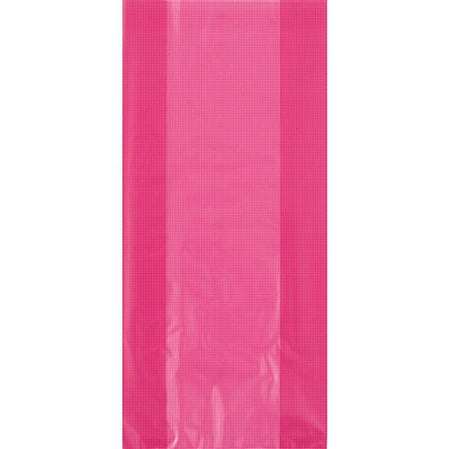 Hot Pink Plastic Cello Bags - 28cm - Pack of 30