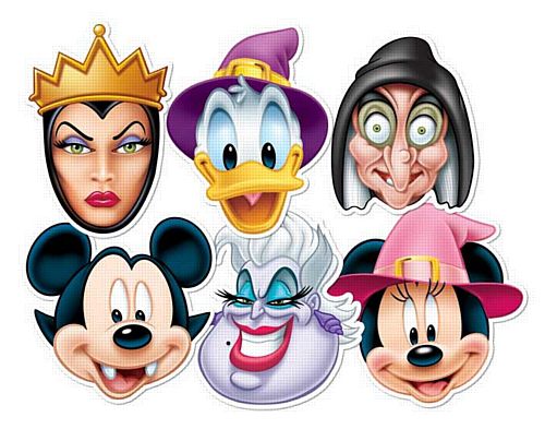 Disney Scary Halloween Card Masks - Pack of 6