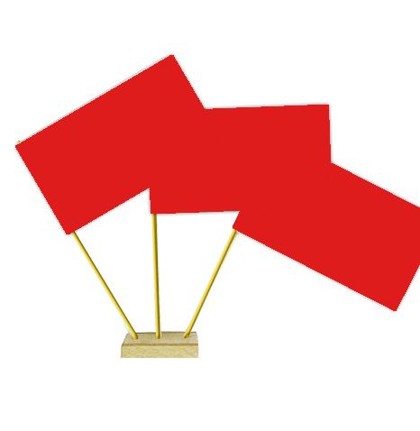 Red Paper Table Flags 15cm on 30cm Pole
