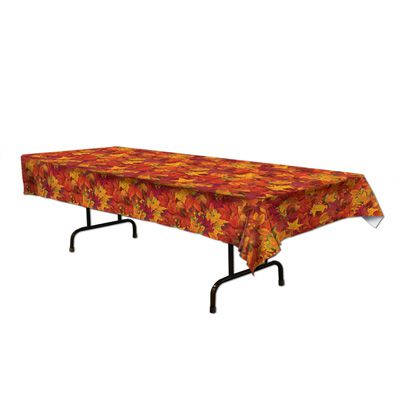 Plastic Autumn Leaf Tablecloth - 2.74m