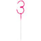 Pink Number 3 Party Sparkler - 17.8cm