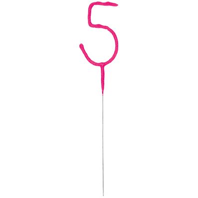 Pink Number 5 Party Sparkler - 17.8cm