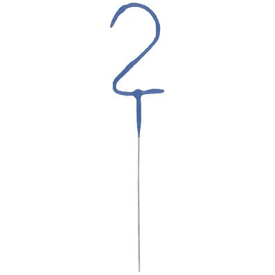 Blue Number 2 Party Sparkler - 17.8cm
