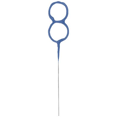 Blue Number 8 Party Sparkler - 17.8cm