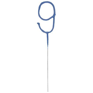 Blue Number 9 Party Sparkler - 17.8cm