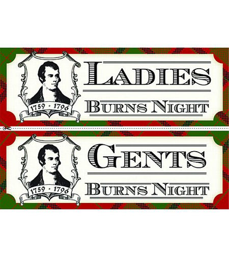 Scottish Celebration Burns Night Toilet Signs - Ladies & Gents