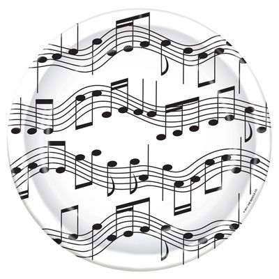 Musical Note Plates - 22.9cm - Pack of 8