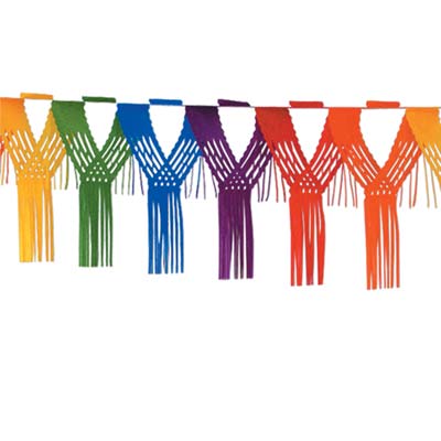 Rainbow Drop Fringe Garland - 3.66m