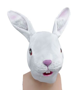 White Rabbit Over The Head Mask