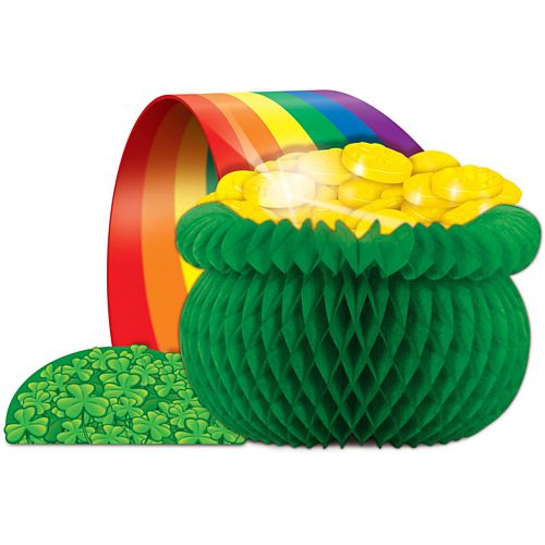 Irish Pot-o-Gold 3D Honeycomb Centrepiece - 30.5cm