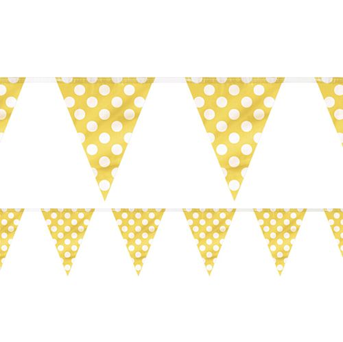 Yellow Dots Flag Bunting - 3.66m - Each