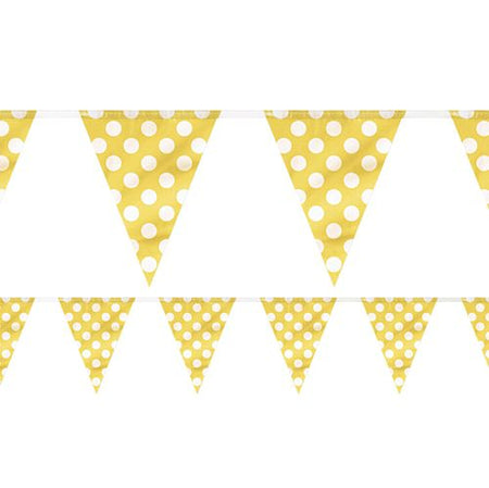 Yellow Dots Flag Bunting - 3.66m - Each
