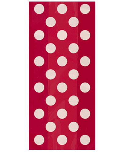 Red Dots Cello Bags - Pack of 20