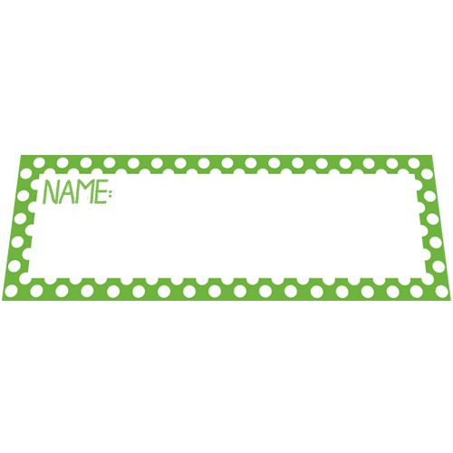 Lime Green Polka Dot Placecards - Pack of 8
