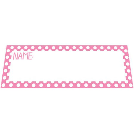 Pink Polka Dot Placecards - Pack of 8