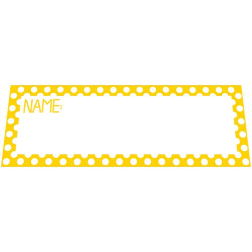 Yellow Polka Dot Placecards - Pack of 8