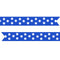Polka Dot Printed Ribbon Royal Blue - 25mm - Per Metre