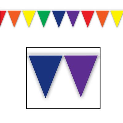 Rainbow 'All Weather' Bunting - 3.7m (12') - 12 flags