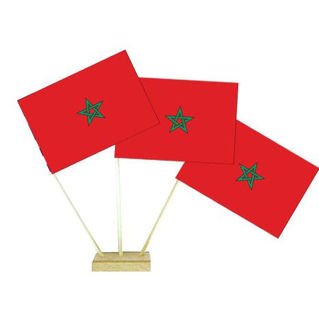 Morroco Paper Table Flags 15cm on 30cm Pole