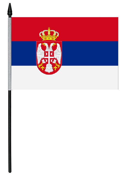 Serbia Cloth Table Flag - 4" x 6"