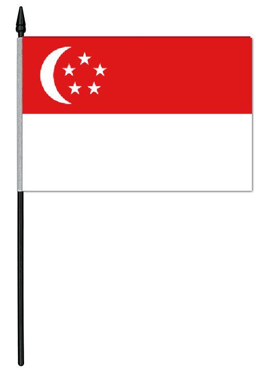 Singapore Cloth Table Flag - 4" x 6"