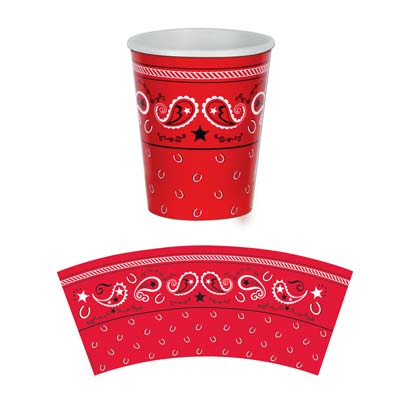 Bandana Beverage Cups - 9oz - Pack of 8