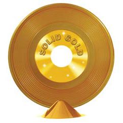 Gold Plastic Record Centrepiece - 22.9cm