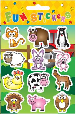 Farm Stickers - Assorted - 11.5cm Sheet - Sheet of 12