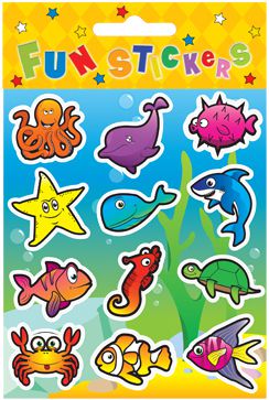 Sealife Stickers - Assorted - 11.5cm - Each