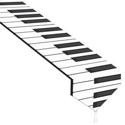 Printed Piano Keyboard Paper Table Runner - 1.83m