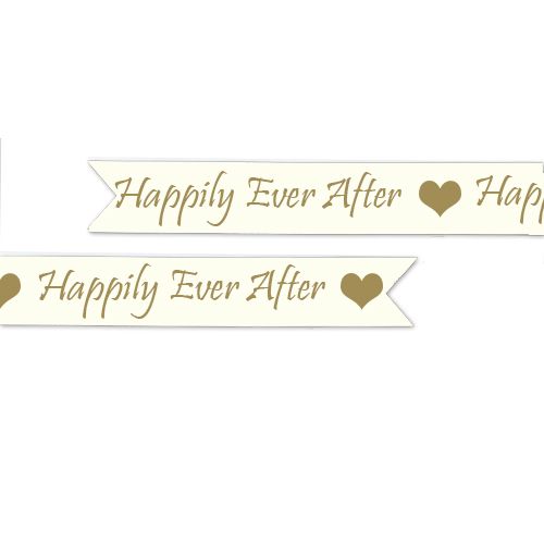 Happily Ever After Printed Ribbon - 15mm - Per Metre