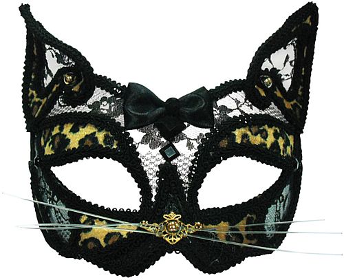 Leopard Black Transparent Cat Mask On Headband
