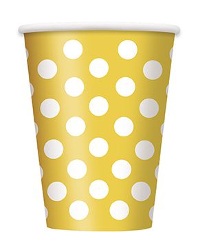 Yellow Dots Cups - Pack of 6