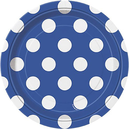 Blue Dots Plates - Pack of 8 - 7