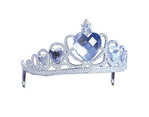 Silver Plastic Tiara - Clear Stones