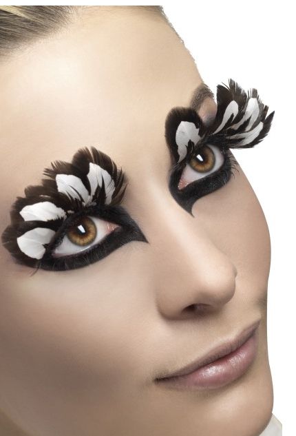 Brown And White Feather Eyelashes