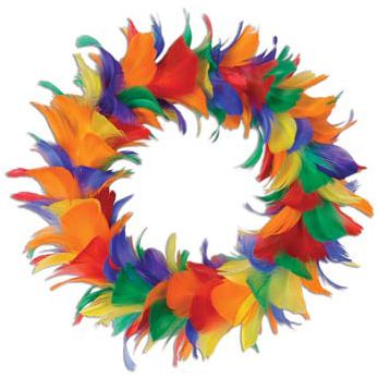 Rainbow Feather Wreath - 20.3cm