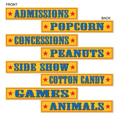 Circus Sign Cutouts - 61cm - Pack of 4