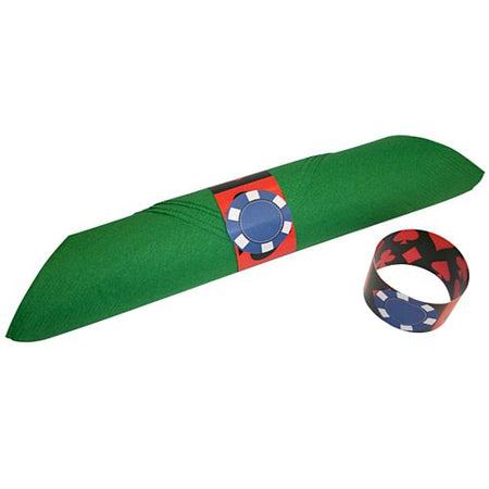 Poker Chip Paper Napkin Rings - Pack of 16