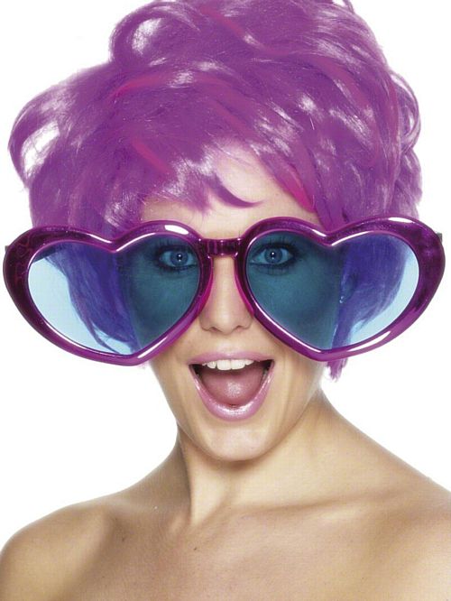 Jumbo Heart Shaped Glasses - Various Assorted Colours