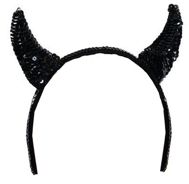 Black Sequin Devil Horns